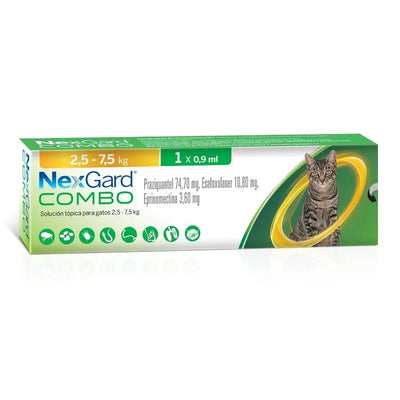 Nexgard Combo Pipeta Gato 2.5-7.5K de 0.9ml