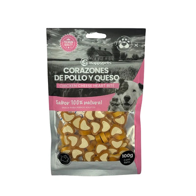 Happypets Snack Perros Corazones de Pollo con Queso 100g