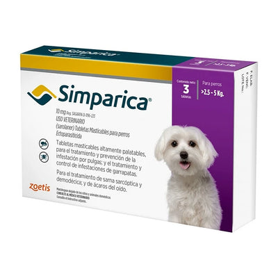 Simparica Zoetis Perros 10mg 2,5K - 5K