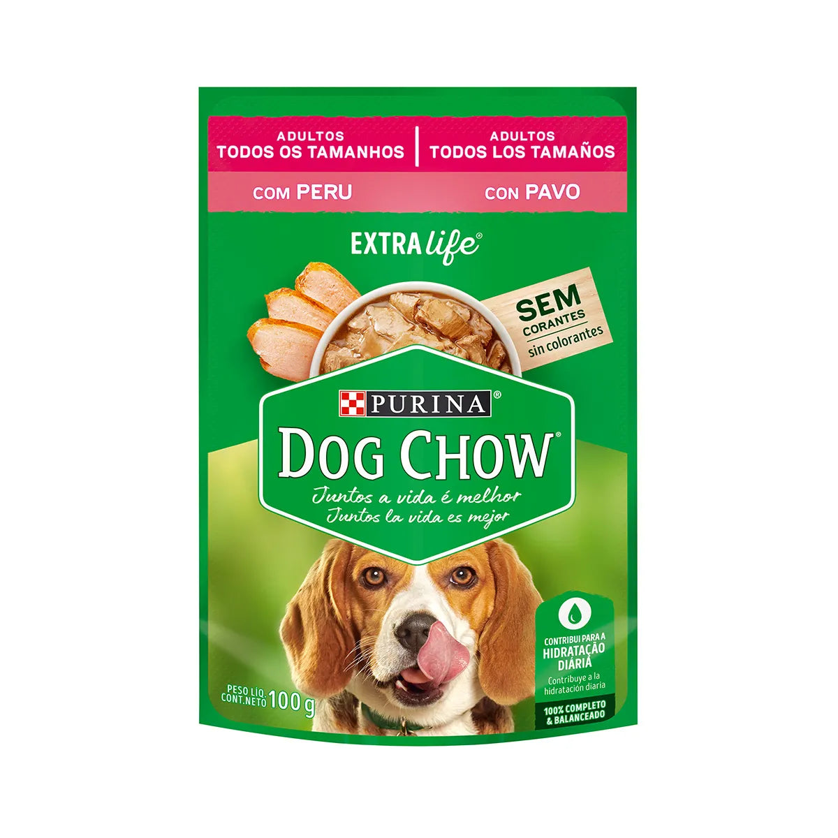 Dog Chow Pouch Perro Adulto Todos los Tamaños Pavo 100g