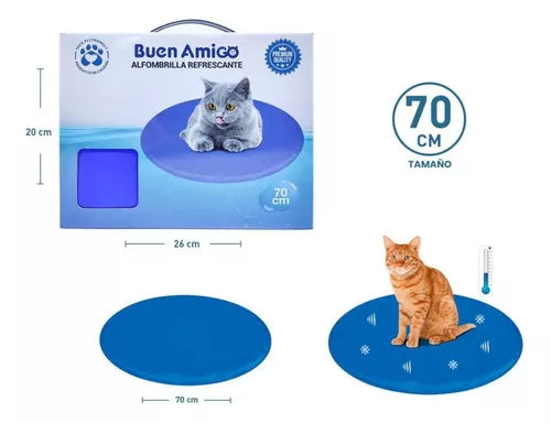 Manta Refrescante Redonda Azul 70CM Perros y Gatos