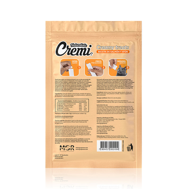 Naturalistic Cremi Creamy Treats Salmon y Atun 5un 60g