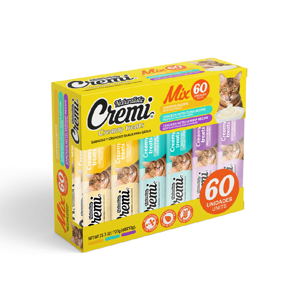 Naturalistic Cremi Gatos Creamy Treats Variedad de Pollo 60un 720g