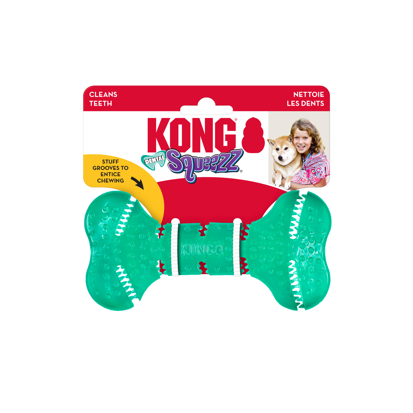 Kong Dog Dental Squeezz Hueso M