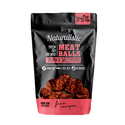 Naturalistic Perros fine Meatball Salmon and Sweet Potato 100g