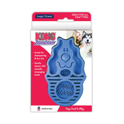 Kong ZoomGroom Boysenberry Dog L Azul