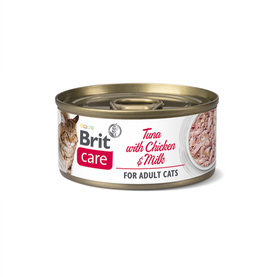 Brit care Lata Tuna with Chicken & Milk for Adult Cats 70g