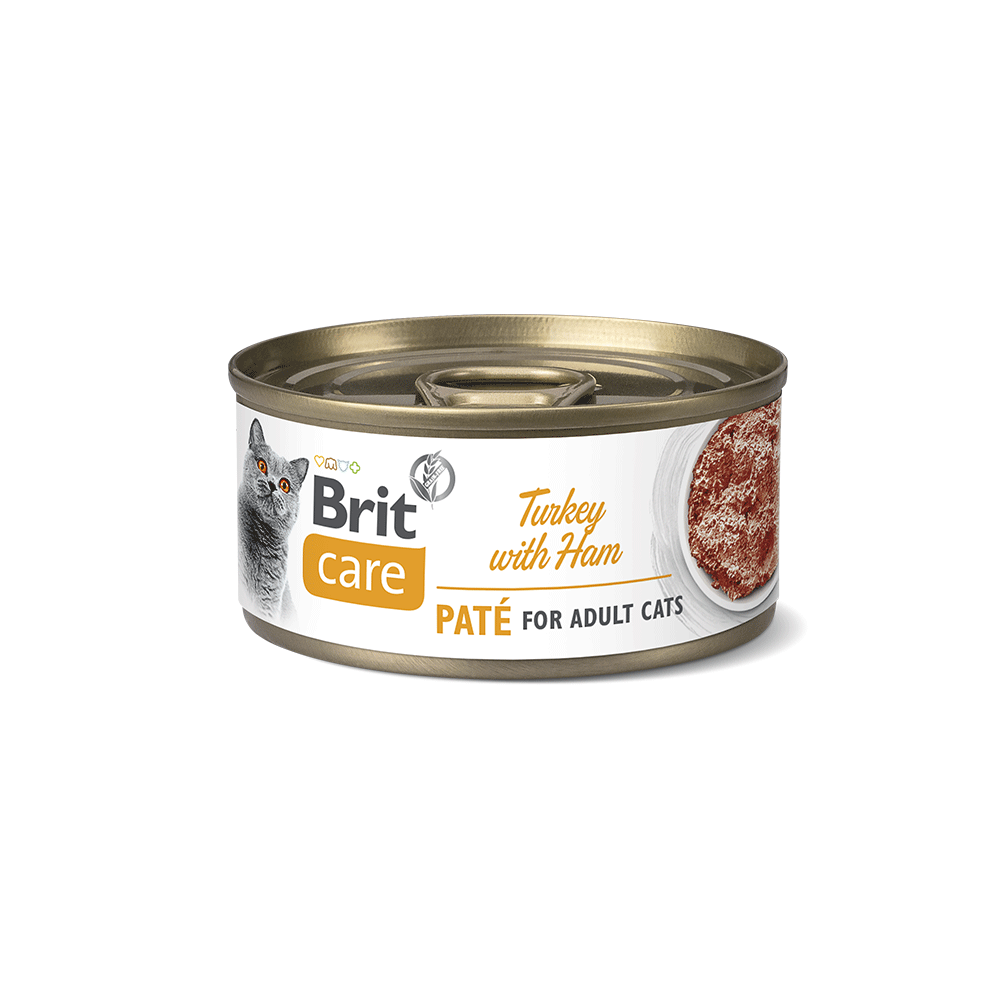 Brit care gato Lata Pastel de pavo con jamón  70g