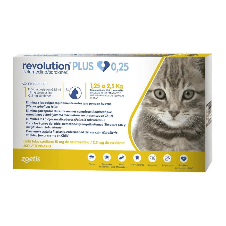 Revolution Plus Gatos 0,25mg 1,25K - 2,5K