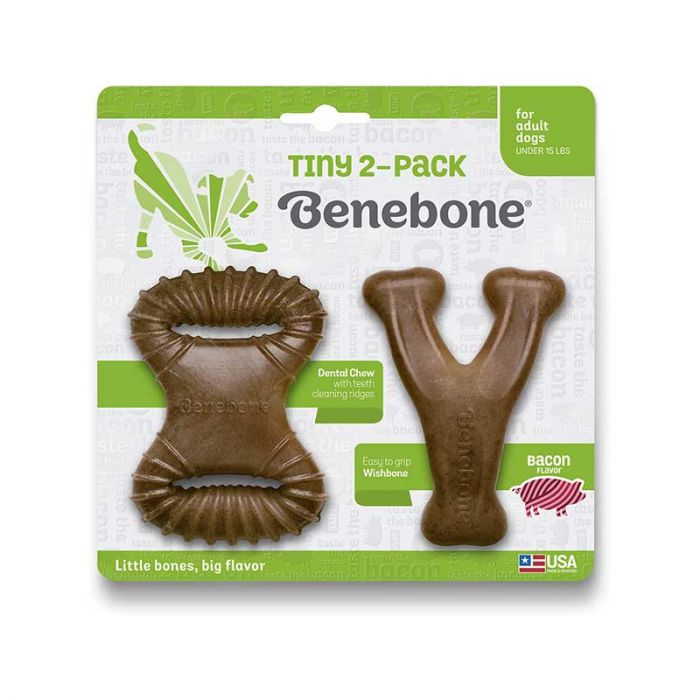 Benebone Dog Tiny 2 Pack Tocino