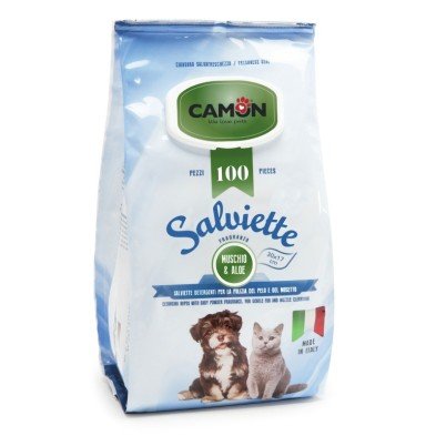 Camon Toallitas Humedas Perros y Gatos Salviette Aloe Vera 100un