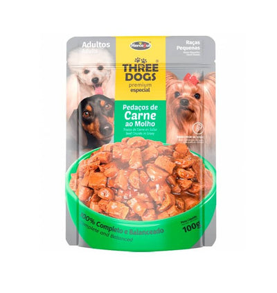 Three Dogs Sachet Pequeños Carne 100g